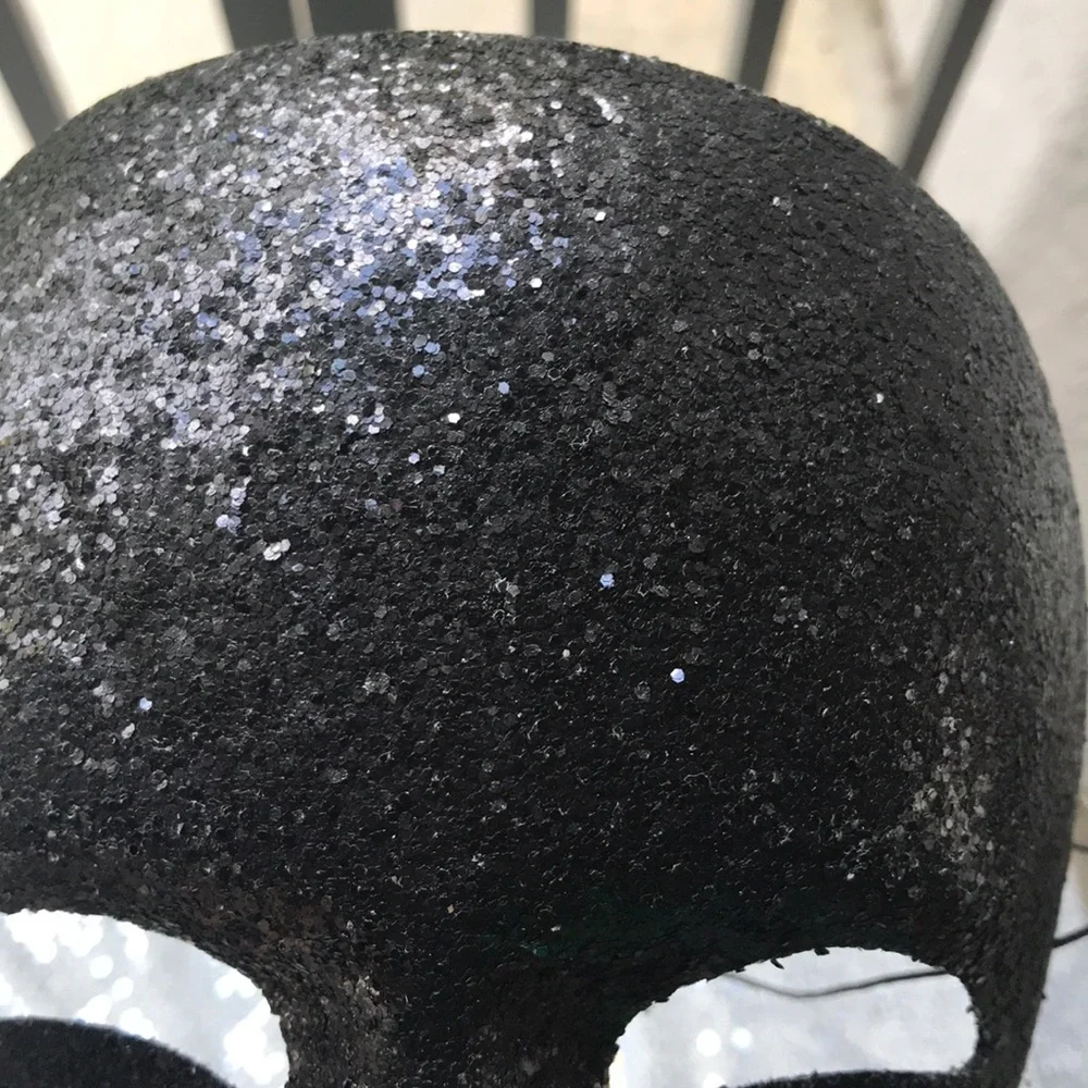 Black Glitter Full Face Mask